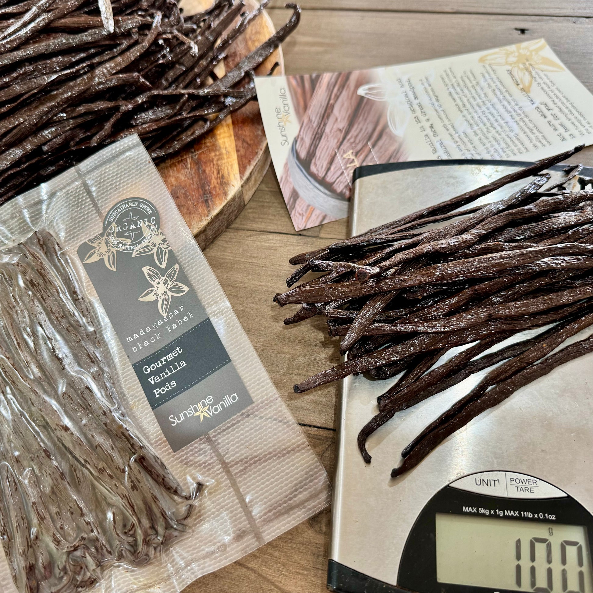 100g Madagascar Bourbon Vanilla Pods - Sunshine Vanilla